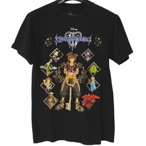 Disney Kingdom Hearts III PS4 Men’s Black Graphic Rare Promo Shirt Sz S